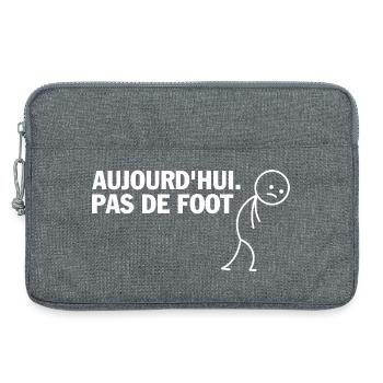 Aujourd'hui Pas de Foot - Sacoche pour ordinateur portable 13 pouces - gris chiné - Devant
