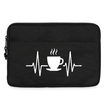 Broken Heart Coffee Cup Minimalist Line Design - Laptop bag 13" - black - Front