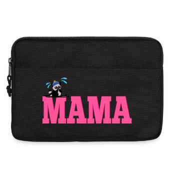 Schriftzug Mama Skifahren - Laptoptasche 13" - Schwarz - Vorne
