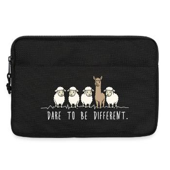 Dare to Be Different – Alpaka & Schafe Spruch - Laptoptasche 13" - Schwarz - Vorne