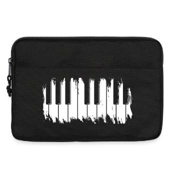 Claviers de piano grunge - Sacoche pour ordinateur portable 13 pouces - noir - Devant