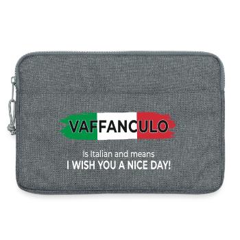 Vaffanculo – Ich wünsche dir einen schönen Tag! - Laptoptasche 13" - Grau meliert - Vorne
