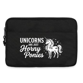 Les licornes ne sont que des poneys en chaleur - Sacoche pour ordinateur portable 13 pouces - noir - Devant