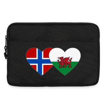 Norwegen Wales Flagge Herz - Laptoptasche 13" - Schwarz - Vorne