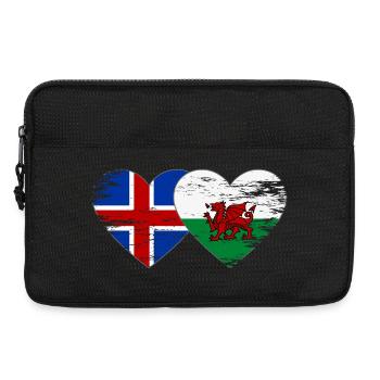 Cœur du drapeau islandais du pays de Galles utilisé - Sacoche pour ordinateur portable 13 pouces - noir - Devant