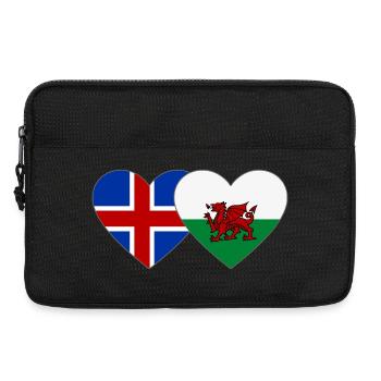 Island Wales Flagge Herz - Laptoptasche 13" - Schwarz - Vorne