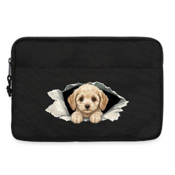 Niedlicher Cockapoo Goldendoodle Zerrissenes Papier - Laptoptasche 13" - Schwarz - Vorne