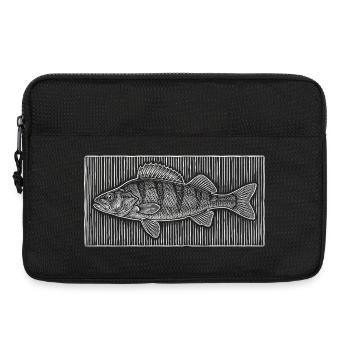 Perch Line Art – Modern Angler & Fisherman Design - Laptop bag 13" - black - Front