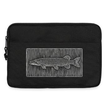Pike Line-Art – Noble Angler & Fischer Design - Laptop bag 13" - black - Front