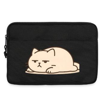 Chat endormi dans le style kawaii - Sacoche pour ordinateur portable 13 pouces - noir - Devant