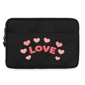 Love 3D Letters and Hearts - Laptop bag 13" - black - Front