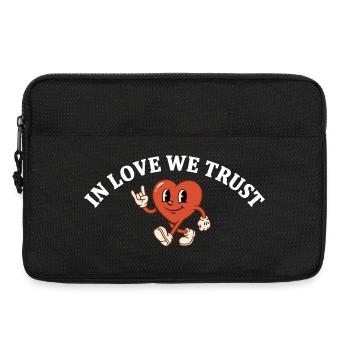 In Love We Trust – Retro Cartoon Heart Design - Laptop bag 13" - black - Front