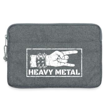 MetalhandHeavy Metal Rock Hand – Conception vieillie - Sacoche pour ordinateur portable 13 pouces - gris chiné - Devant