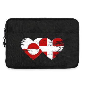 Cœur du drapeau du Groenland-Danemark utilisé - Sacoche pour ordinateur portable 13 pouces - noir - Devant