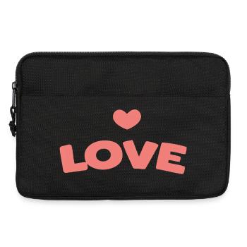 Pastel Love: Herzschrift - Laptoptasche 13" - Schwarz - Vorne