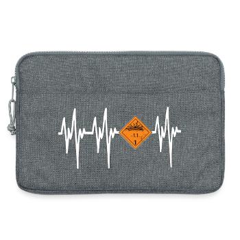 Heartbeat Pyro Danger - Laptoptasche 13" - Grau meliert - Vorne