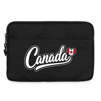 Canada Script with Maple Leaf Heart Fan Patriotic - Laptop bag 13" - black - Front