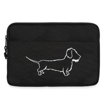 Dackel Rauhaardackel Dachshund Hundeliebe - Laptoptasche 13" - Schwarz - Vorne