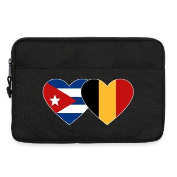 Kuba Belgien Flagge Herz - Laptoptasche 13" - Schwarz - Vorne