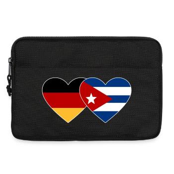 Cœur du drapeau de Cuba de l’Allemagne - Sacoche pour ordinateur portable 13 pouces - noir - Devant