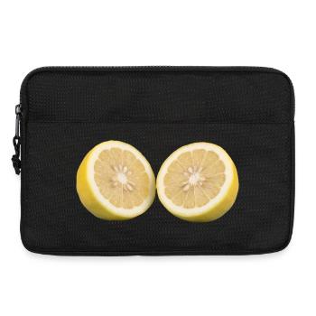 Lemon Vegan Citrus Lemon Half, Shirt, Hoodie - Laptop bag 13" - black - Front