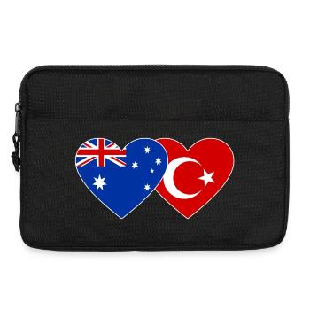 Cœur du drapeau de la Turquie australienne - Sacoche pour ordinateur portable 13 pouces - noir - Devant