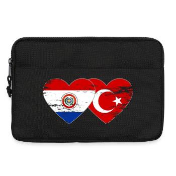 Paraguay Türkei Flagge Herz used - Laptoptasche 13" - Schwarz - Vorne