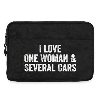 A Woman and Many Cars: Auto Humor - Laptop bag 13" - black - Front