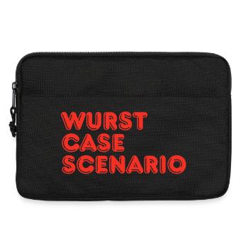 Scénario de cas de Wurst Jeu de mots drôle de barbecue à la saucisse - Sacoche pour ordinateur portable 13 pouces - noir - Devant