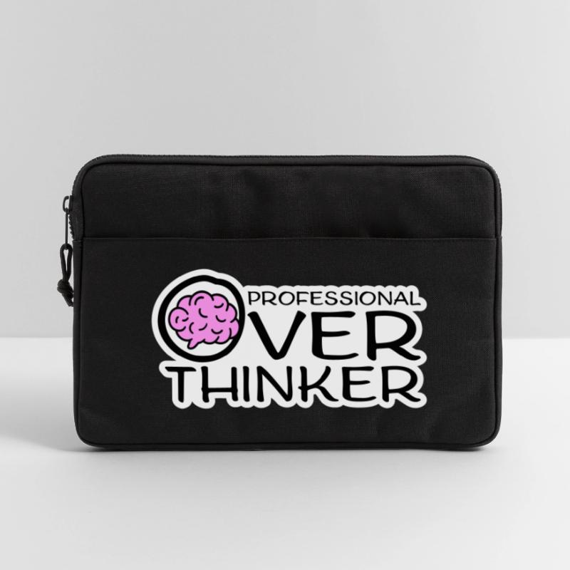 Professional Overthinker Funny Brooding Anxiety Logo Laptop bag 13"