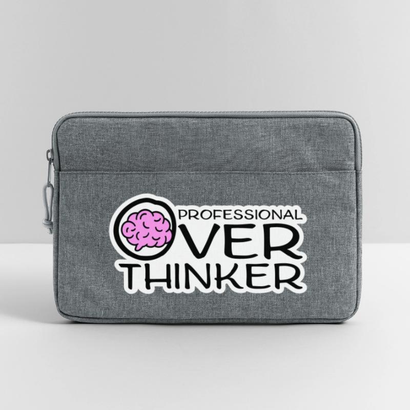 Professional Overthinker Funny Brooding Anxiety Logo Laptop bag 13"