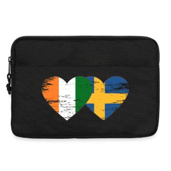 Côte d'Ivoire Sweden flag heart used - Laptop bag 13" - black - Front