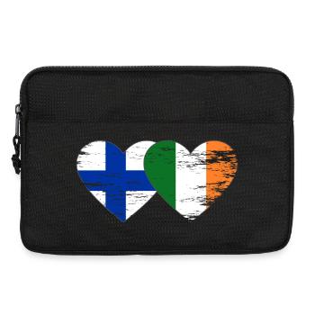 Finnland_Irland_Flagge_Herz_used - Sacoche pour ordinateur portable 13 pouces - noir - Devant