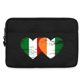 Drapeau Italien de Côte d’Ivoire Cœur utilisé - Sacoche pour ordinateur portable 13 pouces - noir - Devant