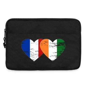 Drapeau de la France Côte d’Ivoire Cœur utilisé - Sacoche pour ordinateur portable 13 pouces - noir - Devant