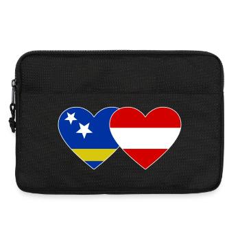 Curacao_Oesterreich_Flagge_Herz - Laptoptasche 13" - Schwarz - Vorne