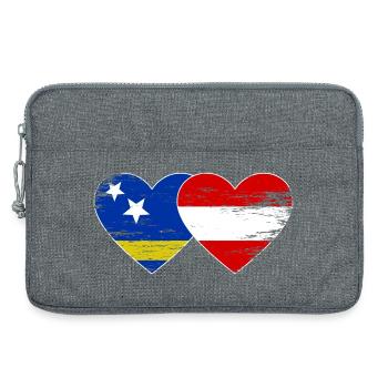Curaçao_Österreich_Flagge_Herz_used - Laptoptasche 13" - Grau meliert - Vorne