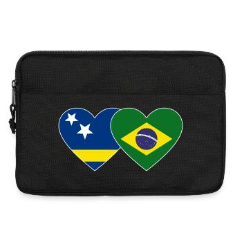 Curaçao Brasilien Flagge Herz - Laptoptasche 13" - Schwarz - Vorne