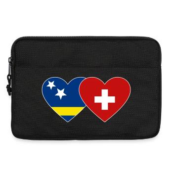 Curacao_Schweiz_Flagge_Herz - Sacoche pour ordinateur portable 13 pouces - noir - Devant