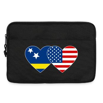Curacao USA Flag Heart Used - Laptop bag 13" - black - Front