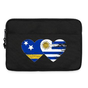 Curaçao_Uruguay_Flagge_Herz_used - Laptoptasche 13" - Schwarz - Vorne
