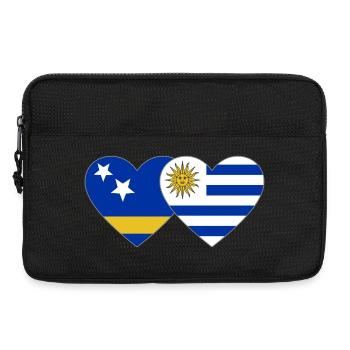 Curacao_Uruguay_Flagge_Herz - Laptoptasche 13" - Schwarz - Vorne