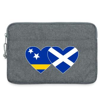 Curaçao Scotland flag heart used - Laptop bag 13" - heather grey - Front