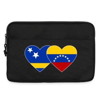 Curacao Venezuela Flagge Herz used - Laptoptasche 13" - Schwarz - Vorne