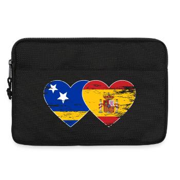 Curacao_Spanien_Flagge_Herz_used - Laptoptasche 13" - Schwarz - Vorne
