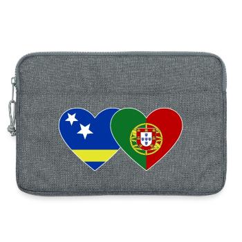 Curaçao_Portugal_Flagge_Herz - Laptoptasche 13" - Grau meliert - Vorne