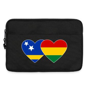 Curacao_Bolivien_Flagge_Herz - Laptoptasche 13" - Schwarz - Vorne