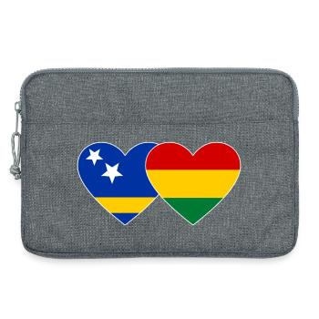 Curacao_Bolivien_Flagge_Herz - Laptoptasche 13" - Grau meliert - Vorne