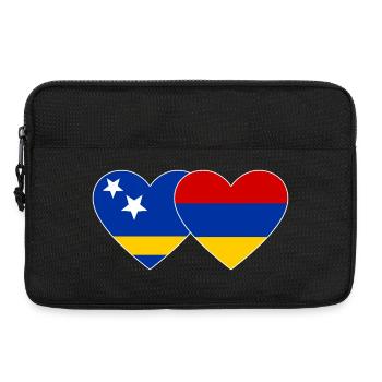 Curacao Armenia Flag Heart - Laptop bag 13" - black - Front