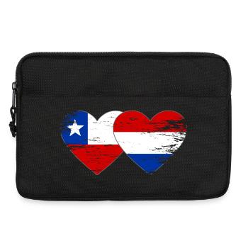 Chile_Holland_Flagge_Herz_used - Sacoche pour ordinateur portable 13 pouces - noir - Devant